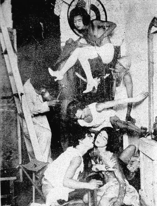 マヴォ「死と悪魔」「死の舞踏」第3幕舞台面1924.jpg