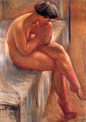 佐伯祐三「ベッドに坐る裸婦」1923.jpg