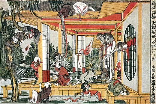 北斎「新板浮絵化物屋舗百物語の図」1790頃.jpg