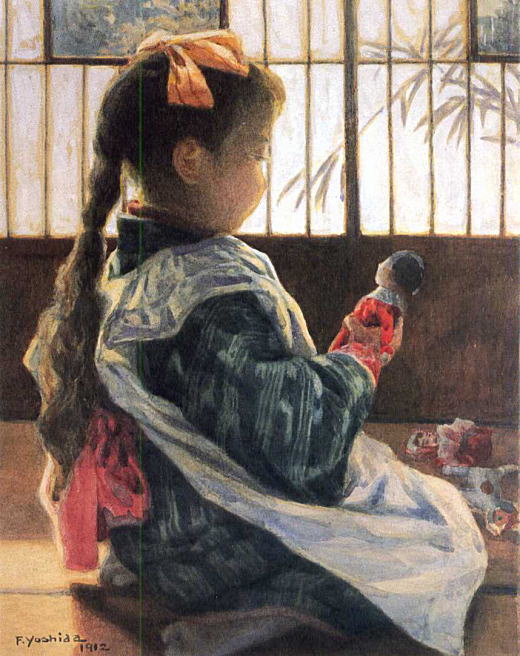 吉田ふじを「人形遊びをする子供」1912.jpg