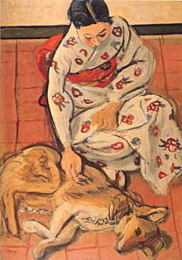 安井曾太郎『女と犬』1940.jpg