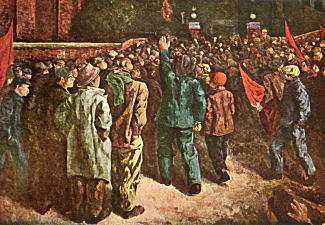 岡本唐貴「争議団の工場襲撃」1929.jpg