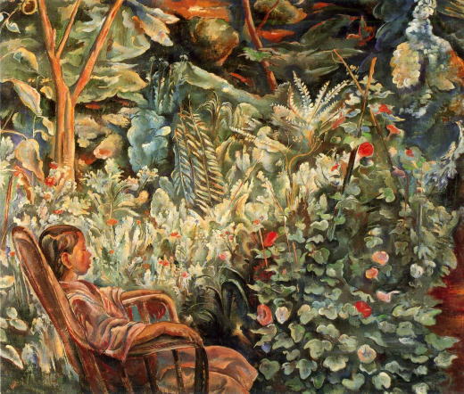 牧野虎雄「庭の少女(中庭)」1921.jpg