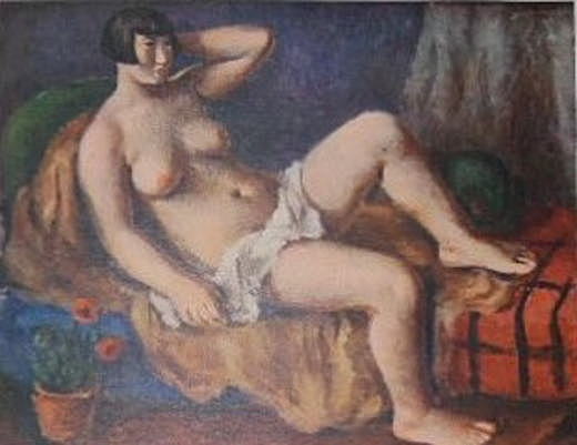 田口省吾「帽子を配せる裸婦」1926.jpg